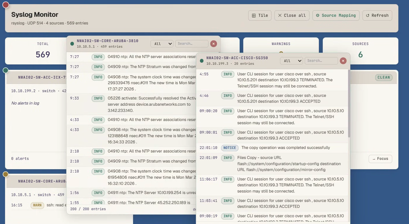Argus syslog screenshot